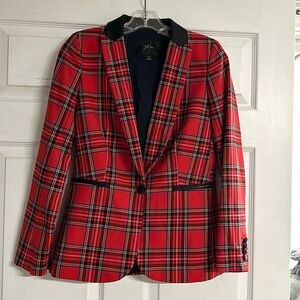 Beautiful J.Crew  tartan plaid tuxedo blazer size 0 worn once